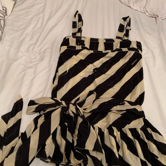 TWENTY8TWELVE Micro mini silk/cotton dress, cream and black - Picture 4 of 7